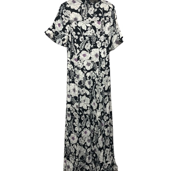 Anthropologie Black and White Floral Maxi Dress - Picture 8 of 9